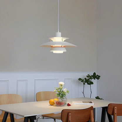 Layered Metal Pendant Light E27 Socket Minimalist Hanging Fixture for Kitchen Island Dining Table Nordic Style Ambient Ceiling Lamp Green Gr