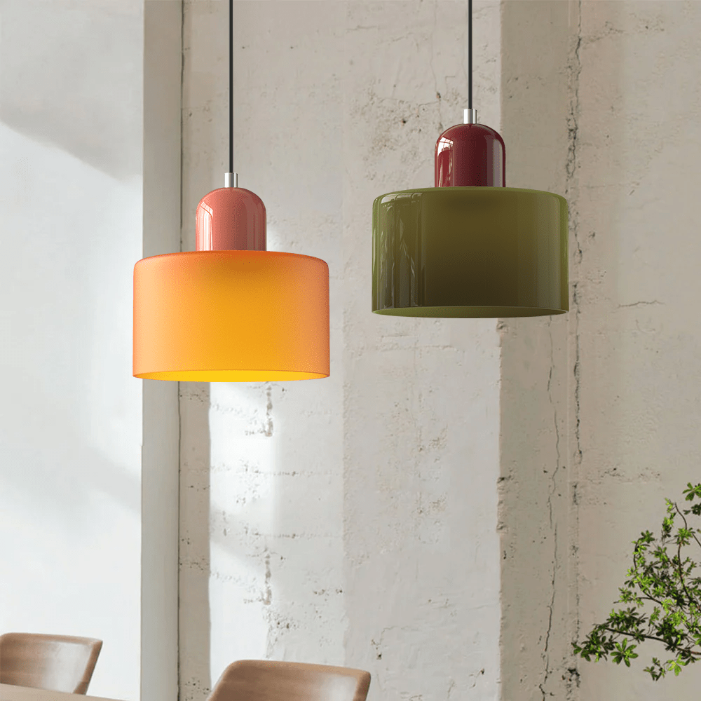 Handwoven Glass Pendant Light Bauhaus Style Indoor Hanging Lamp Adjustable Cable for Dining Room Kitchen Home Office