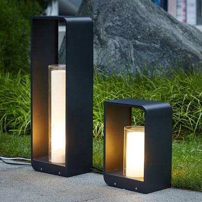 Exterior Aluminum LED Sconce Black 12-Inch Wall Mount for Pathway Fence Garden Entry Waterproof Solar or Hardwired 3-Temp