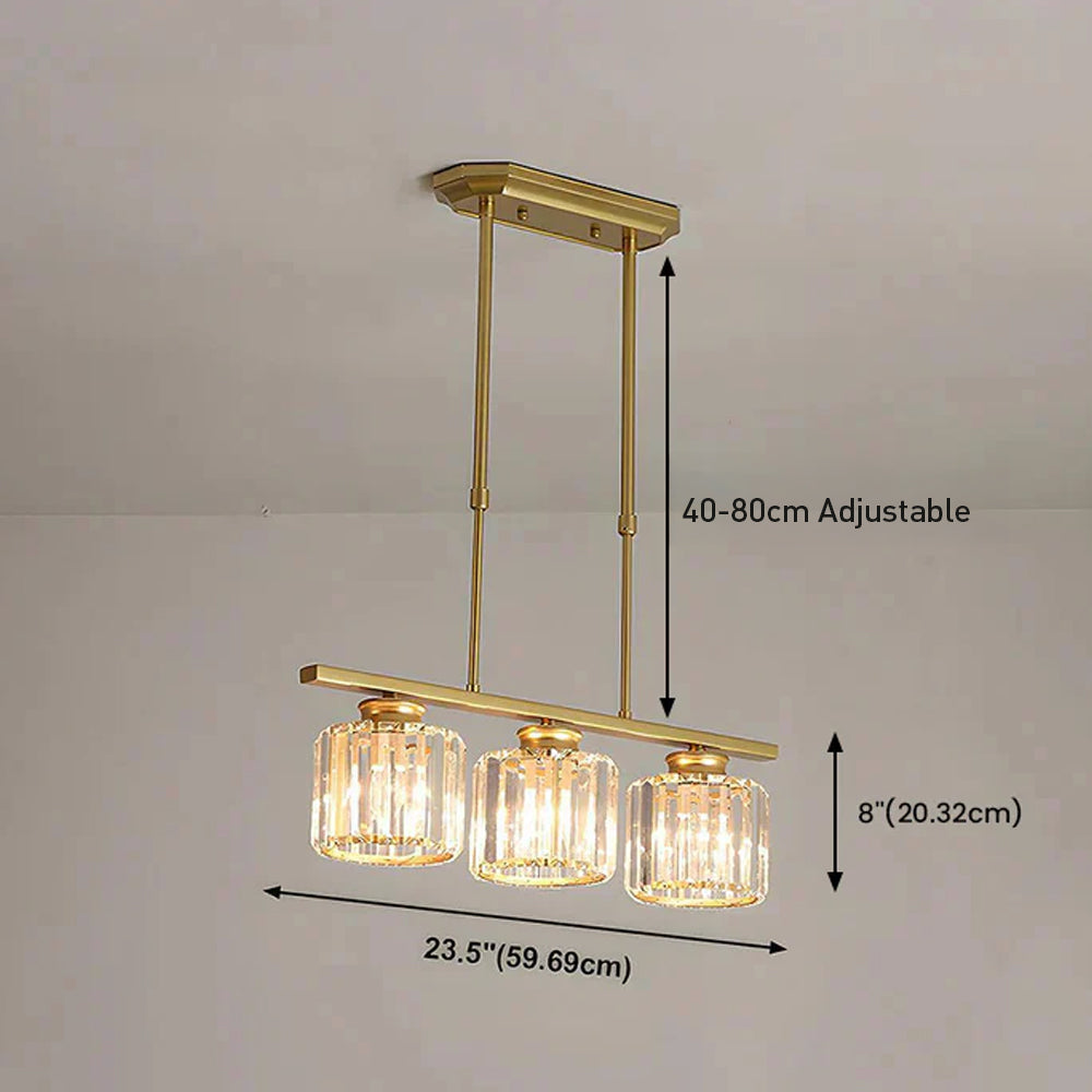 Hanging Fixture with Clear Glass Globes – 3 or 4 Bulb Multi-Head Suspension – Height Adjustable 14-28 in – Black or Gold Metal Frame for Kit