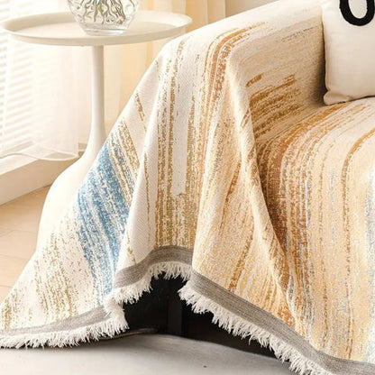Sierra Sofa Cover - Premium Chenille, Color Striped Design