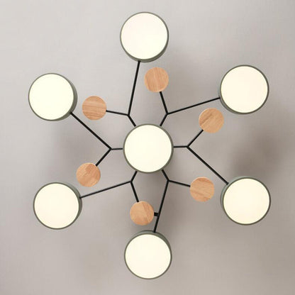 Modern Branch Sphere Semi-Flush Ceiling Light with Integrated LED for Bedrooms & Living Spaces