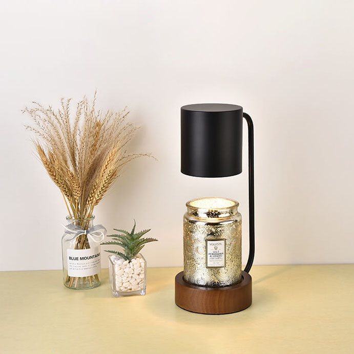 Modern Wood & Metal Desk Lamp with Adjustable Brightness for Bedroom & Home Office