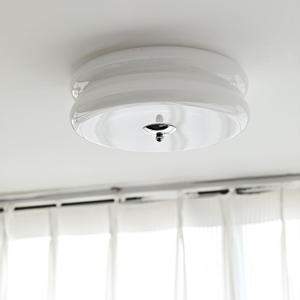 Lámpara LED de techo empotrada redonda con 3 temperaturas de color, de metal y vidrio, 5 pulgadas de altura, para dormitorio, comedor y cocina, con interruptor Kelvin ajustable