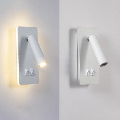 Adjustable LED Wall Sconce with Backlight – Rotatable Reading Light for Bedroom & Hallway – Modern Spotlight for Bedside & Living Room