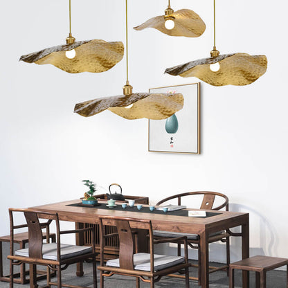 Hanging Ceiling Fixture with Adjustable Cord Gold Bronze Metal Shade E26 Socket for Dining Room Kitchen Island Bar Café