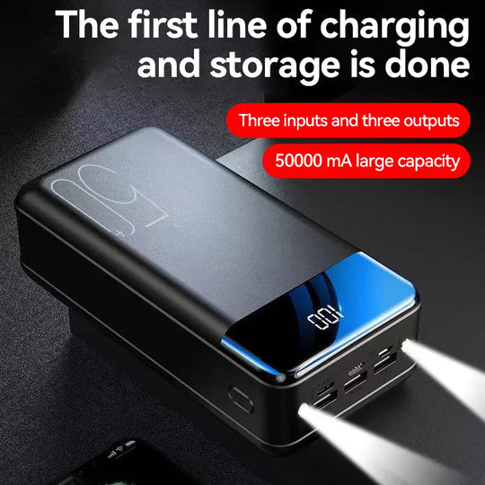 50,000 mAh Portable Charger for Laptop, Tablet & Phone – Fast Charging External Battery Pack with USB-C & USB-A Ports