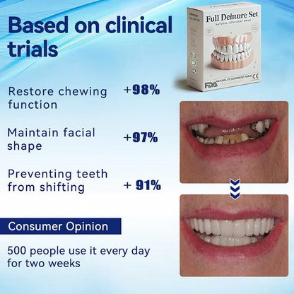 Moldable Cosmetic Dental Veneers Upper & Lower Set Reusable Snap-On Smile Kit for Instant Confidence Natural Look Temp Teeth Cover