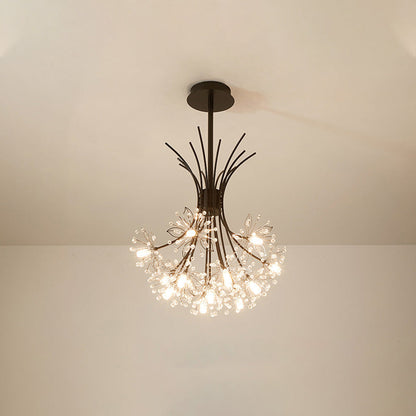 Lámpara de techo de cristal de brazos múltiples, 13 bombillas, 20.5 pulgadas de diámetro, cristal brillante para comedor, sala de estar, vestíbulo, dormitorio, moderna y ajustable
