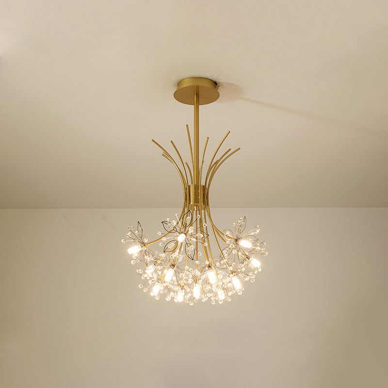 Lámpara de techo de cristal de brazos múltiples, 13 bombillas, 20.5 pulgadas de diámetro, cristal brillante para comedor, sala de estar, vestíbulo, dormitorio, moderna y ajustable