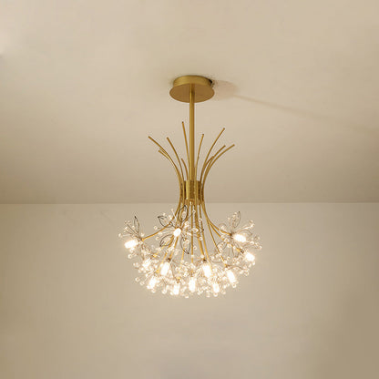 Lámpara de techo de cristal de brazos múltiples, 13 bombillas, 20.5 pulgadas de diámetro, cristal brillante para comedor, sala de estar, vestíbulo, dormitorio, moderna y ajustable