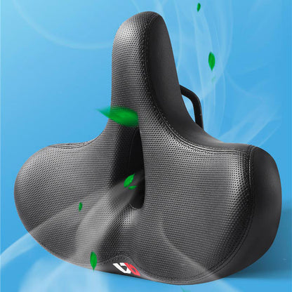 Wide Padded Bike Seat with Ergonomic Cutout Design for Comfort on Long Rides | Perfect for Cruiser, Mountain & Road Bicycles
