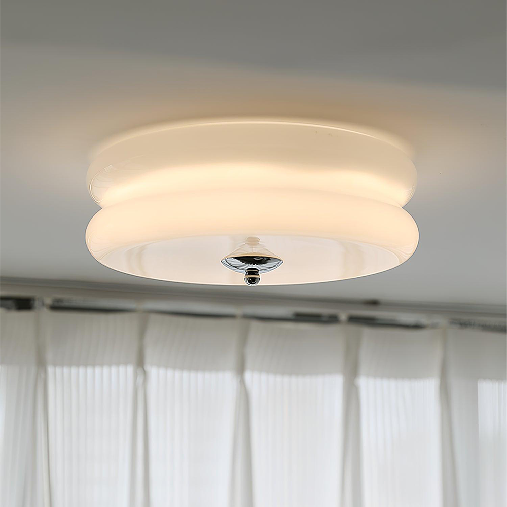 Lámpara LED de techo empotrada redonda con 3 temperaturas de color, de metal y vidrio, 5 pulgadas de altura, para dormitorio, comedor y cocina, con interruptor Kelvin ajustable