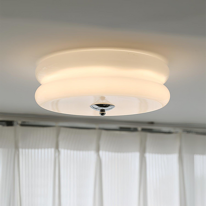 Lámpara LED de techo empotrada redonda con 3 temperaturas de color, de metal y vidrio, 5 pulgadas de altura, para dormitorio, comedor y cocina, con interruptor Kelvin ajustable