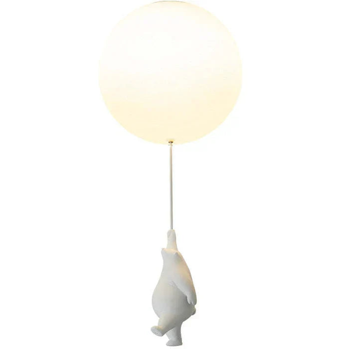 Kids Ceiling Light Nursery Bear Balloon Pendant LED Lamp Bedroom Playroom Decor Warm White Glow Animal Theme Hanging Fixture