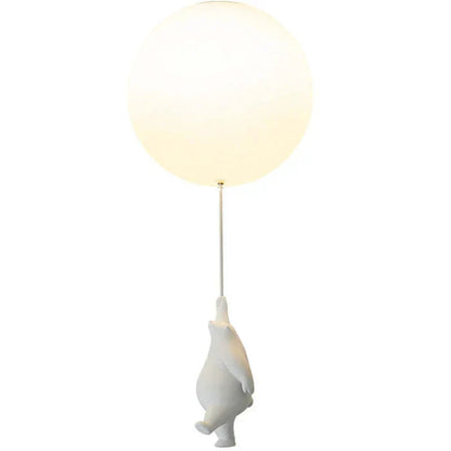 Kids Ceiling Light Nursery Bear Balloon Pendant LED Lamp Bedroom Playroom Decor Warm White Glow Animal Theme Hanging Fixture