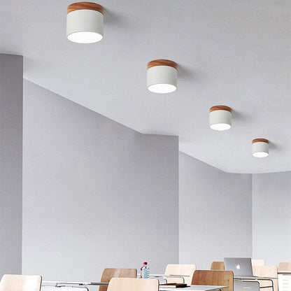 Round Compact LED Ceiling Light with Tri-Color Temperature Switch for Hallways, Bedrooms & Living Rooms | Modern Nordic Style Flush Mount
