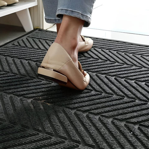 Creston Door Mat - Non-Slip Chevron Design, Indoor Outdoor Welcome Mat