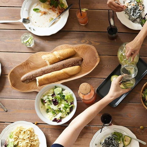 Bandeja para servir frutas Mira - Madera rústica, diseño natural