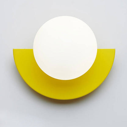 Half-Moon Glass Wall Sconce with Colorful PVC Globe for Living Room & Bedroom | Modern Indoor Accent Lighting Fixture