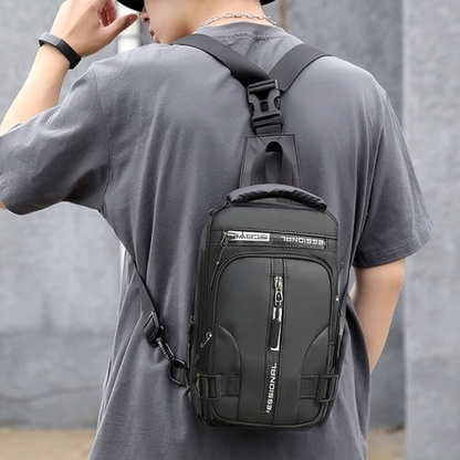 Bolso bandolera con cremalleras ocultas antirrobo y puerto de carga USB – Mochila de nailon resistente al agua para viajes, desplazamientos y uso diario