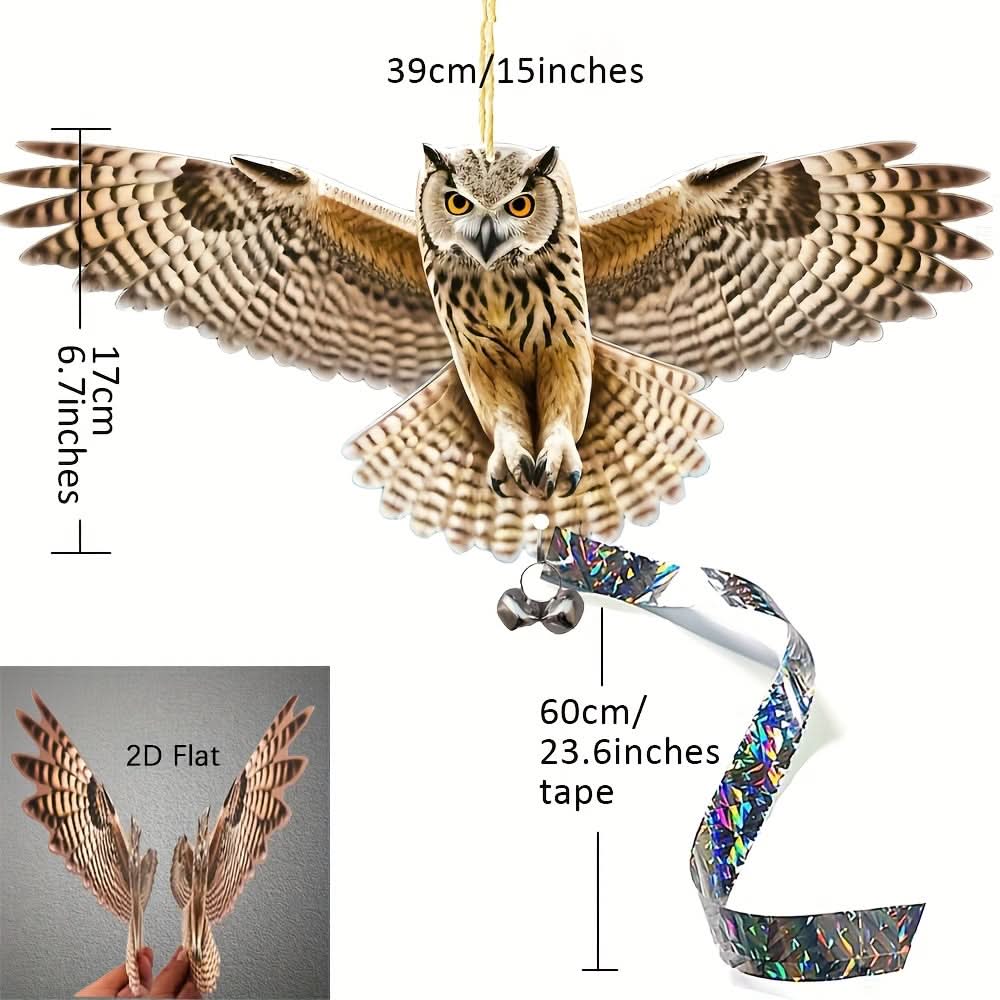 Señuelo decorativo de búho para exteriores para ahuyentar aves