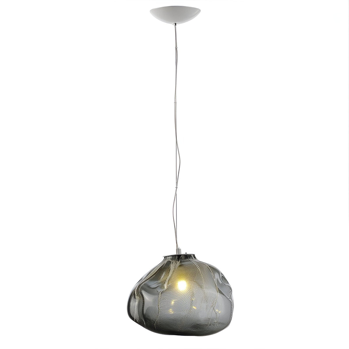 Glass Hanging Lamp Organic Shape Warm Diffused Glow for Kitchen Island Dining Table Sculptural Overhead Fixture Modern Home Lighting