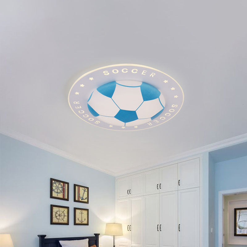 Soccer Ball Ceiling Light Fixture for Kids Room LED Flush Mount 16.5" 20.5" Sports Theme Bedroom Lighting Boys Girls Nursery Acrylic Shade