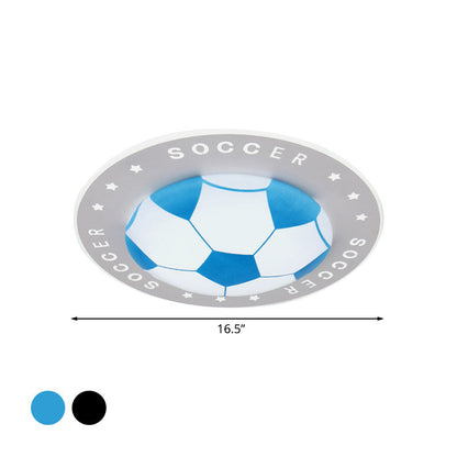 Soccer Ball Ceiling Light Fixture for Kids Room LED Flush Mount 16.5" 20.5" Sports Theme Bedroom Lighting Boys Girls Nursery Acrylic Shade