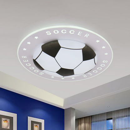 Soccer Ball Ceiling Light Fixture for Kids Room LED Flush Mount 16.5" 20.5" Sports Theme Bedroom Lighting Boys Girls Nursery Acrylic Shade