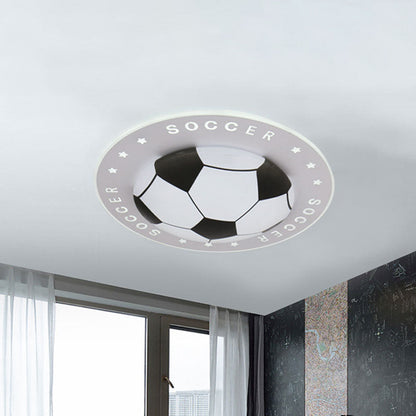 Soccer Ball Ceiling Light Fixture for Kids Room LED Flush Mount 16.5" 20.5" Sports Theme Bedroom Lighting Boys Girls Nursery Acrylic Shade