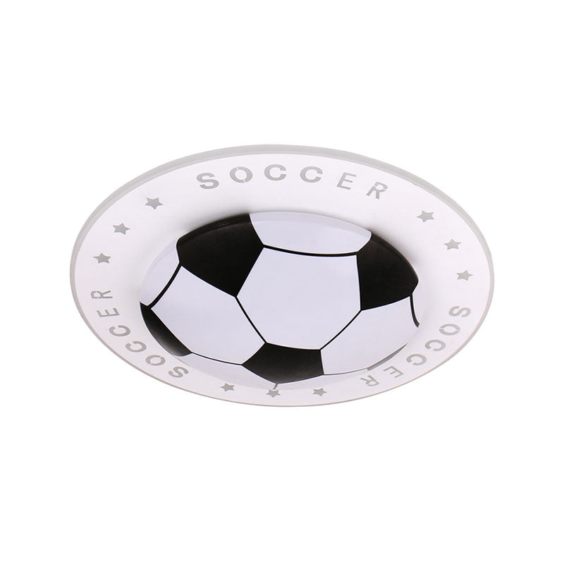 Soccer Ball Ceiling Light Fixture for Kids Room LED Flush Mount 16.5" 20.5" Sports Theme Bedroom Lighting Boys Girls Nursery Acrylic Shade