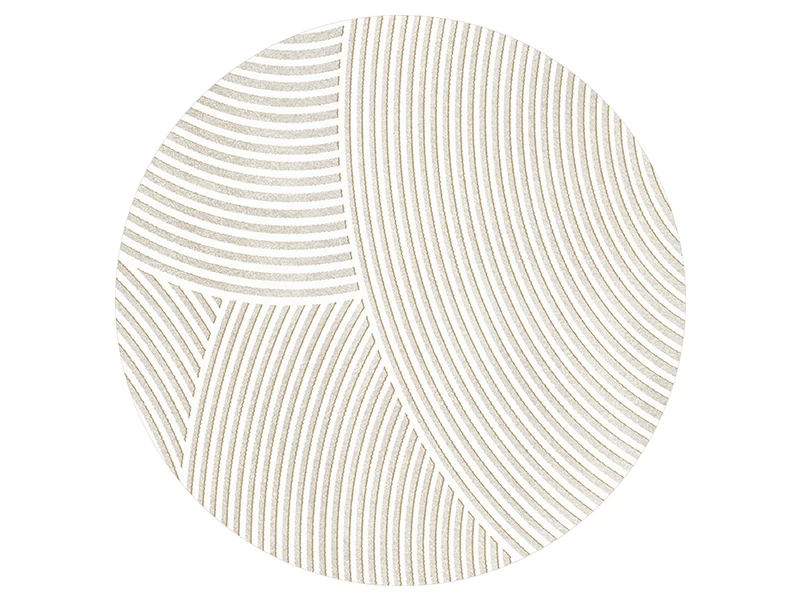 Round Area Rug with Geometric Pattern – Non-Slip Circular Floor Mat for Living Room, Bedroom & Entryway – Water-Resistant Soft Padded