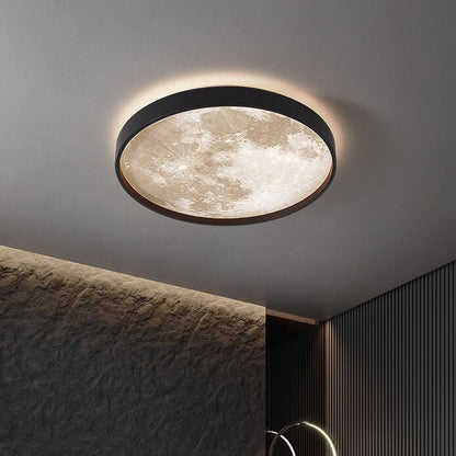 LED Flush Mount Ceiling Fixture with Remote Control - Acrylic Disc Overhead Panel for Bedroom, Kitchen, Hallway