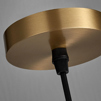 Tiered Glass Shade Ceiling Drop Light with Metallic Trim for Kitchen Islands & Eating Areas