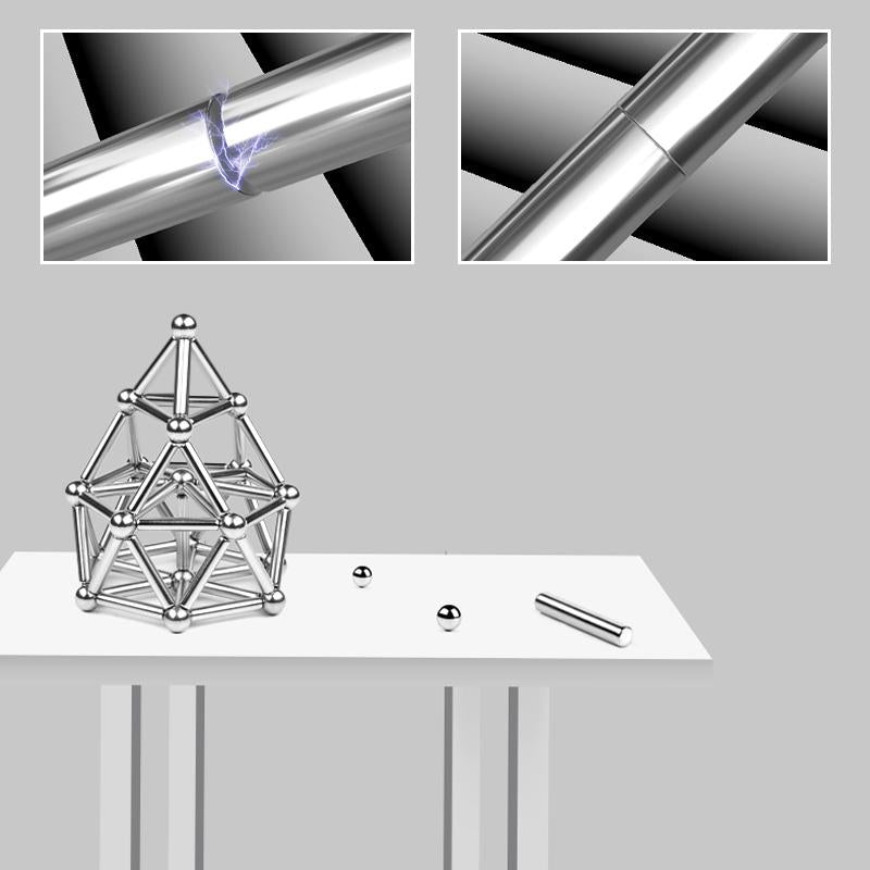 Set de Construcción Magnética Creativa | Bloques de Construcción Magnéticos con 72 Barras y 54 Esferas | Juguetes de Bricolaje Atractivos para la Imaginación y el Alivio del Estrés