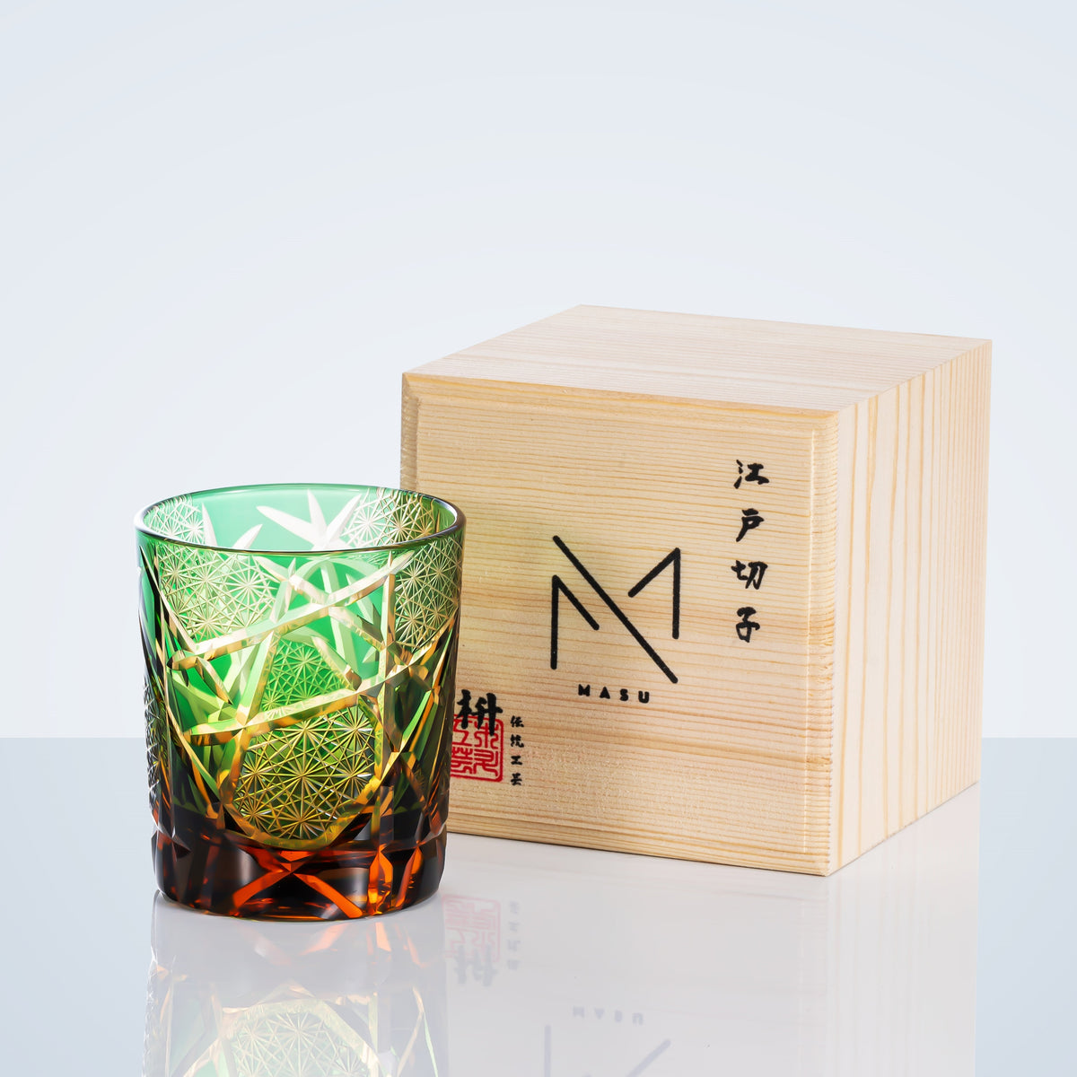 Japanese Cut Crystal Whisky Glass with Gift Box Lightning Pattern Barware for Scotch Bourbon Cocktails Home Bar Décor Artisan Glassware Coll