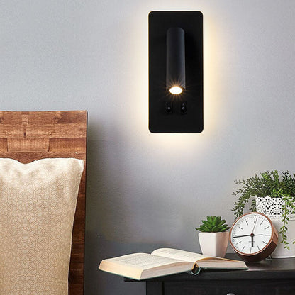 Adjustable LED Wall Sconce with Backlight – Rotatable Reading Light for Bedroom & Hallway – Modern Spotlight for Bedside & Living Room