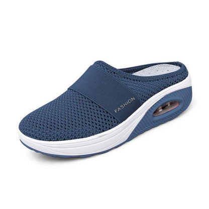 Cushioned Slip-On Sneakers with Arch Support for All-Day Walking Comfort Women's Breathable Mesh Athletic Shoes