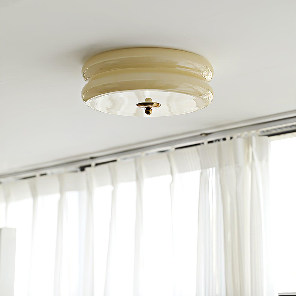 Lámpara LED de techo empotrada redonda con 3 temperaturas de color, de metal y vidrio, 5 pulgadas de altura, para dormitorio, comedor y cocina, con interruptor Kelvin ajustable
