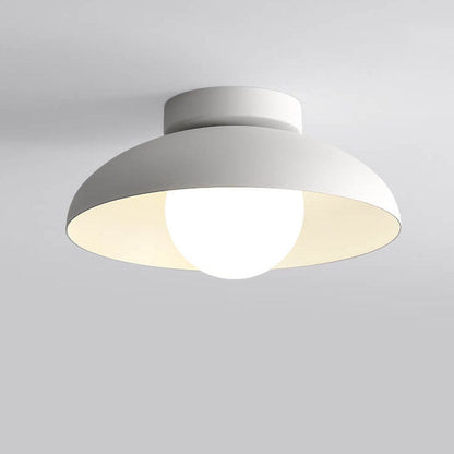 Close-to-Ceiling Metal & Glass Light Fixture 12 Inch Black for Bedrooms Entryways Low Profile Modern Overhead Lighting G9 Socket