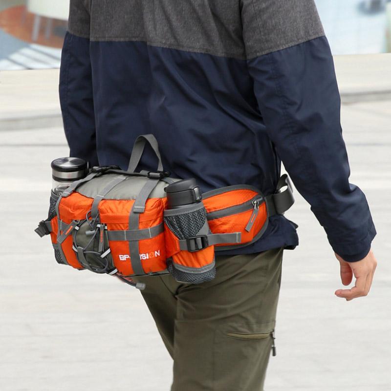 Belt Bag Waterproof, Hiking Waist Bag with Water Bottle Holder, Adjustable Bum Bag for Running and Travel