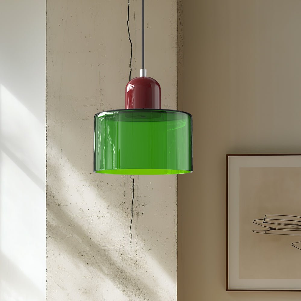 Handwoven Glass Pendant Light Bauhaus Style Indoor Hanging Lamp Adjustable Cable for Dining Room Kitchen Home Office