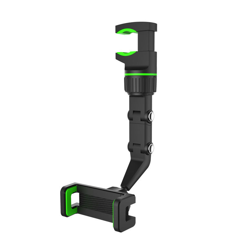 Clip-On Car Mirror Mount for Smartphone GPS Navigation Universal Adjustable Cell Phone Cradle 360° Swivel Dashboard Accessory
