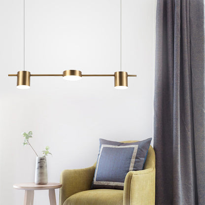 Linear Multi-Light Ceiling Fixture with Adjustable Drop – Aluminum Spotlight Bar in Matte & Metallic Two-Tone – LED Task Lighting for Island