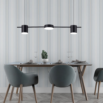 Linear Multi-Light Ceiling Fixture with Adjustable Drop – Aluminum Spotlight Bar in Matte & Metallic Two-Tone – LED Task Lighting for Island