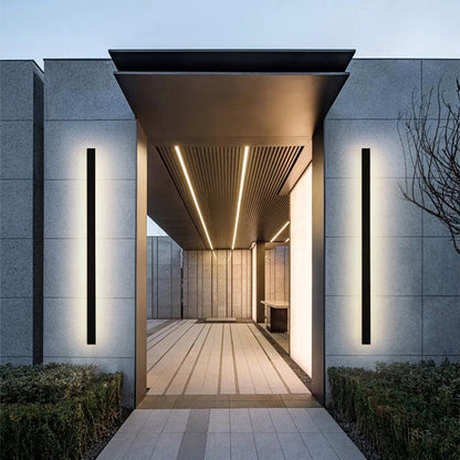 Outdoor LED Wall Light Waterproof Linear Modern Metal Sconce for Porch Garden Patio Courtyard Minimalist Exterior Lighting