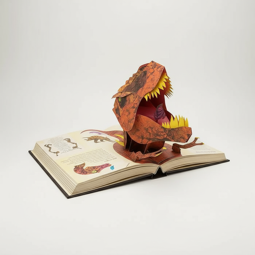 3D Dinosaur Storybook for Kids Interactive Learning Adventure Hands-On Reading Preschool Gift Educational Play Activity