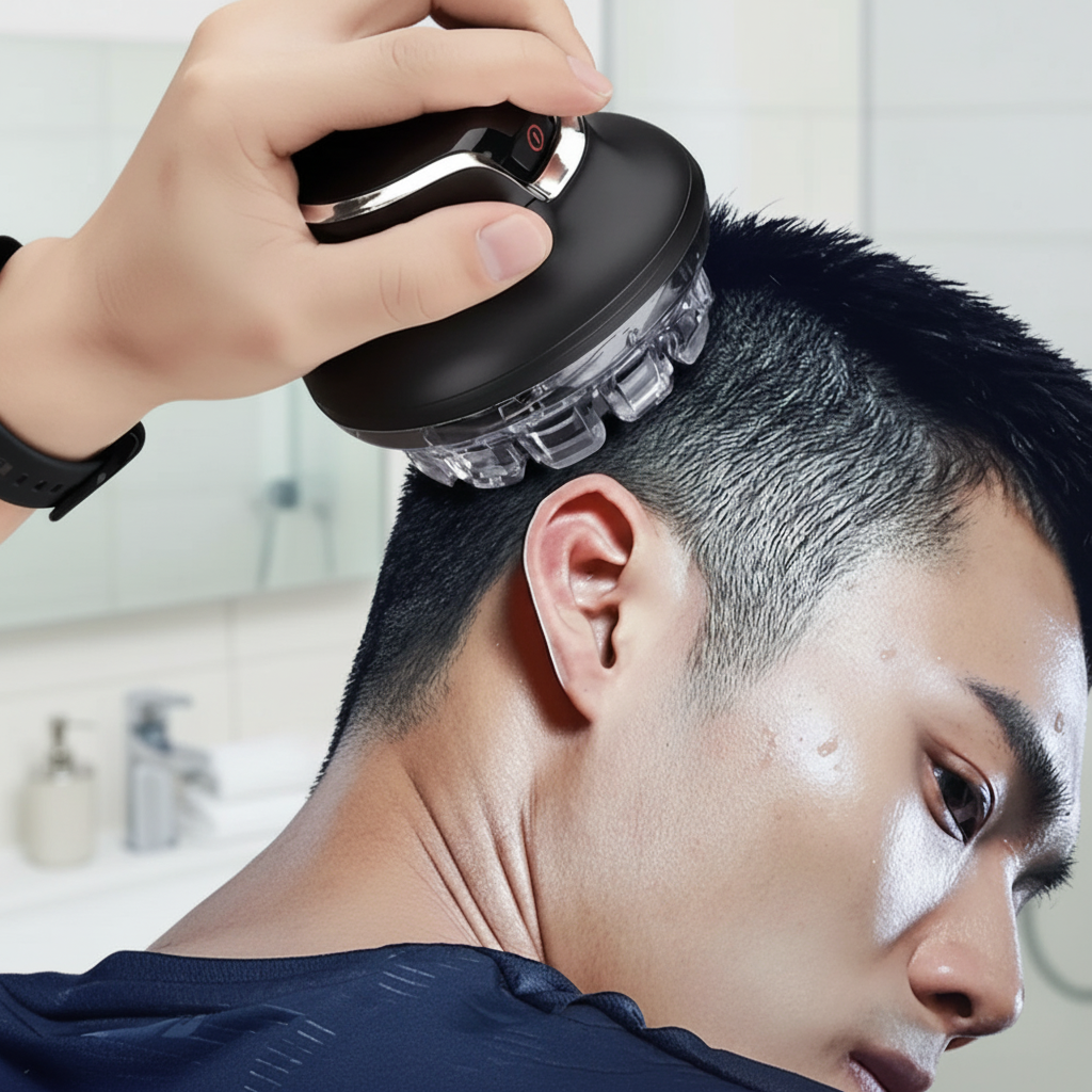 Wireless Electric Shaver Pivoting Head USB Rechargeable Men's Face & Scalp Grooming Kit Detailing Tool for Mustache Edges Nape