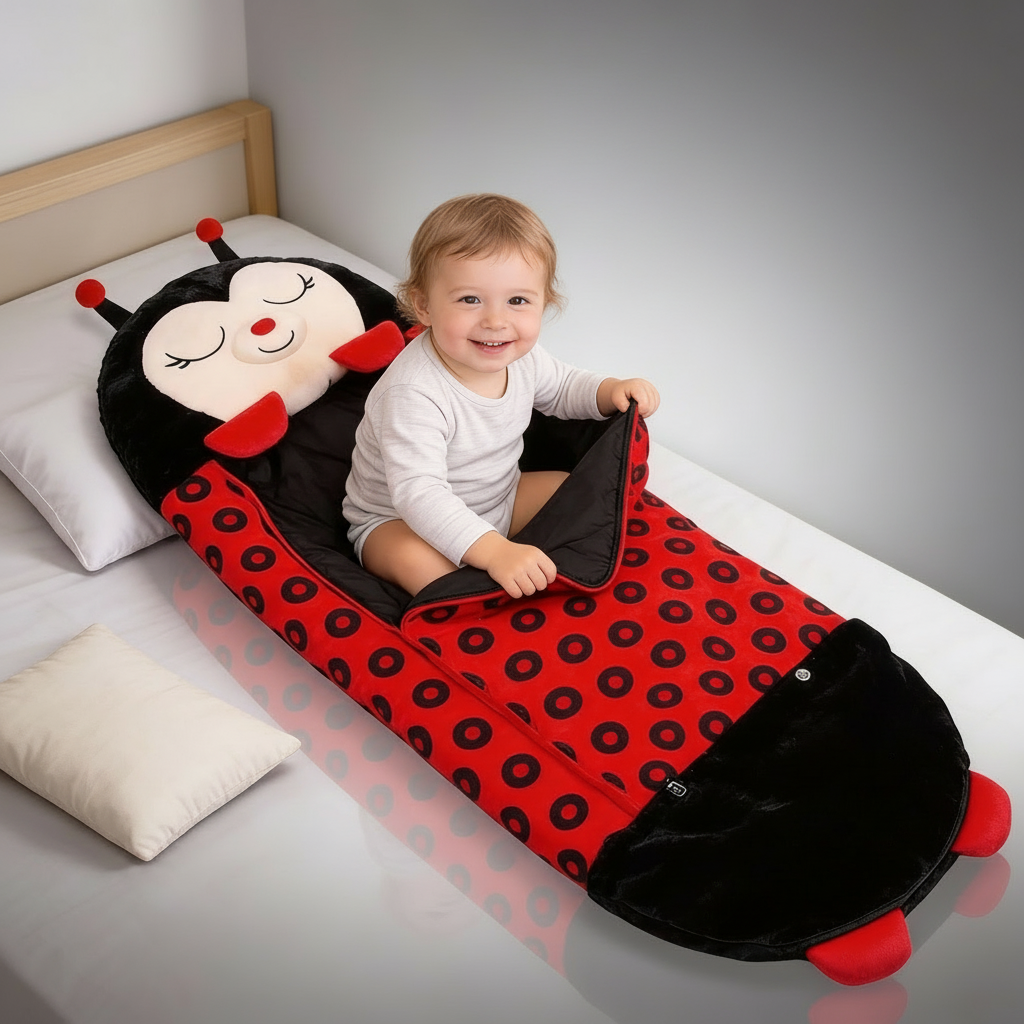 Kids' Convertible Sleeping Bag with Pillow Function in Adorable Animal Character Designs for Sleepovers Travel Nap Time Daycare Home Use Lig